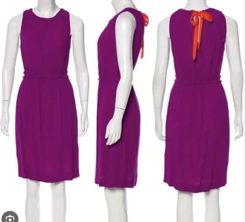 Kate Spade New York Katia Sleeveless Dress Purple Tie Back Women's Size M